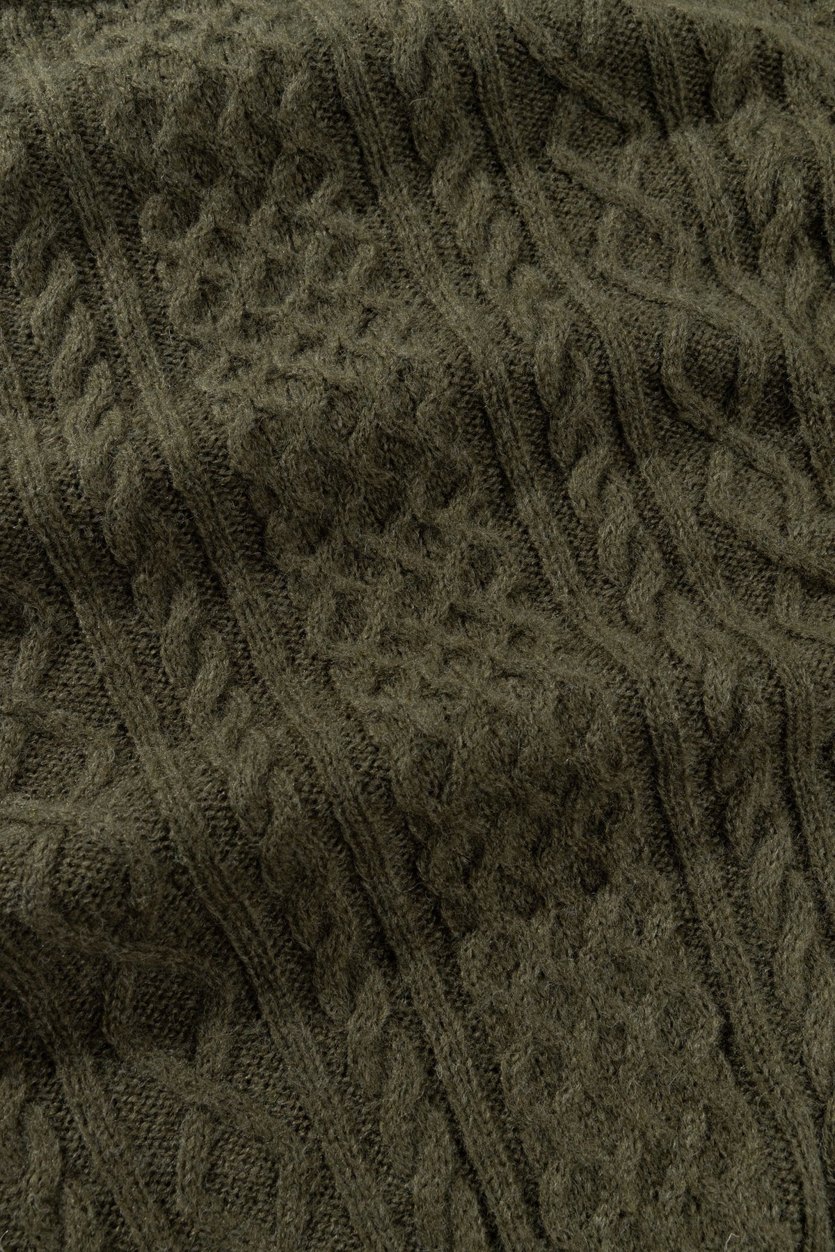 Mohair Fishermans Knit - Olive