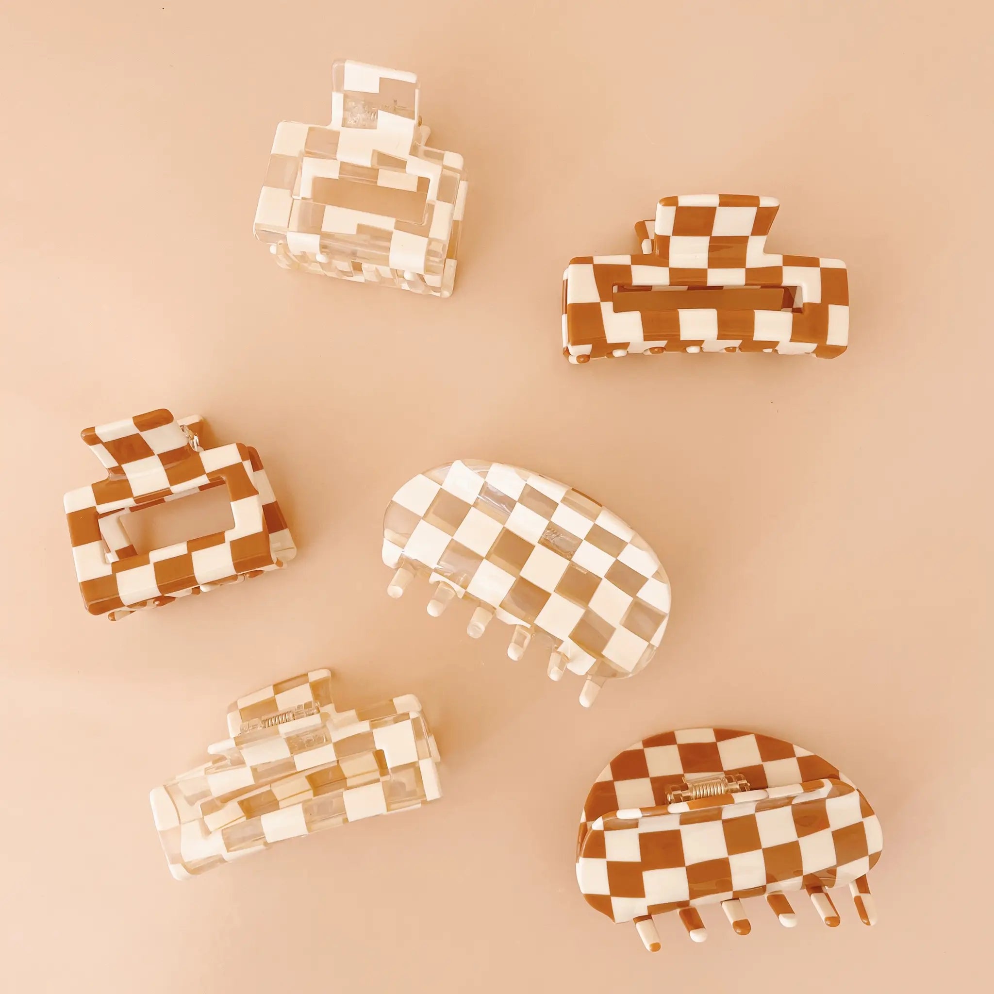 Checker Claw | Cognac & Ivory: Large