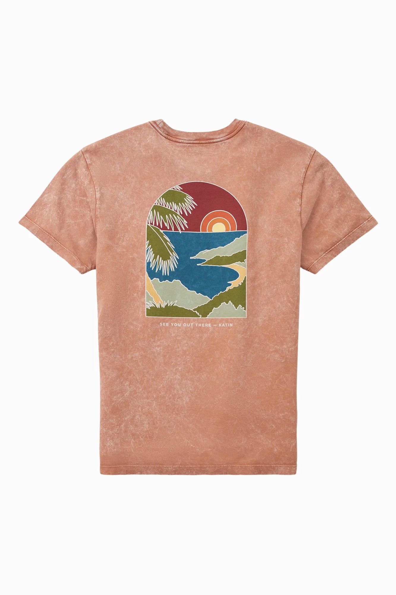 Voyage Tee - Red Fade Sand Wash
