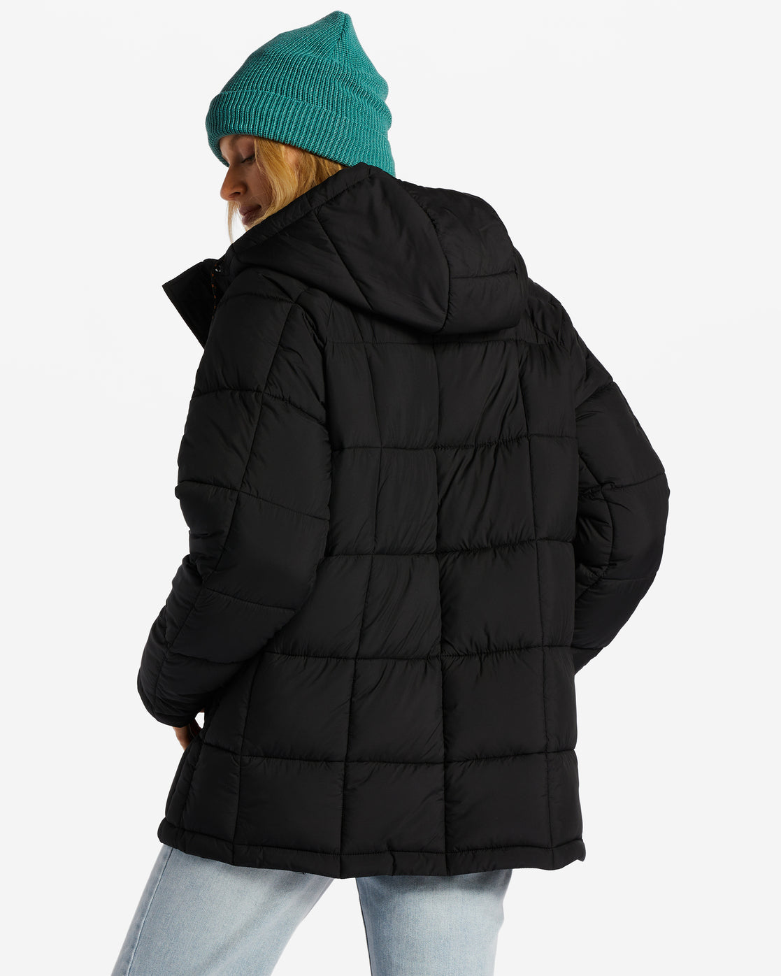 Venture On Puff Zip-Up Hooded Jacket - Black