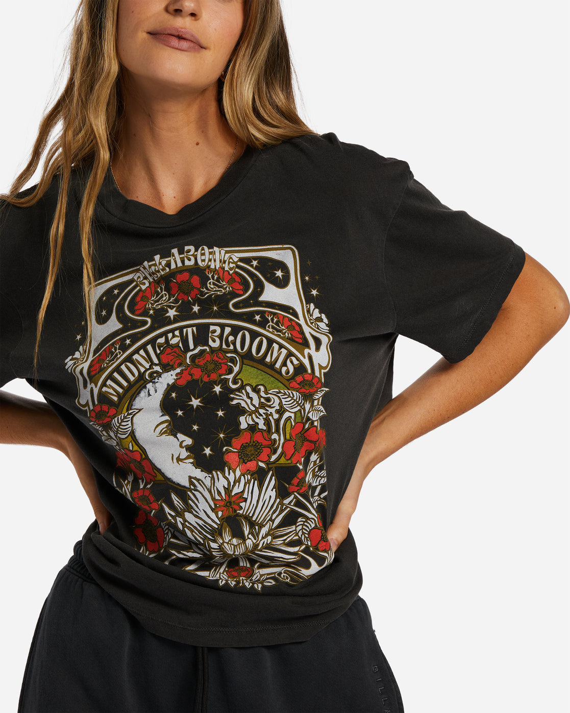 Midnight Blooms T-Shirt - Off Black