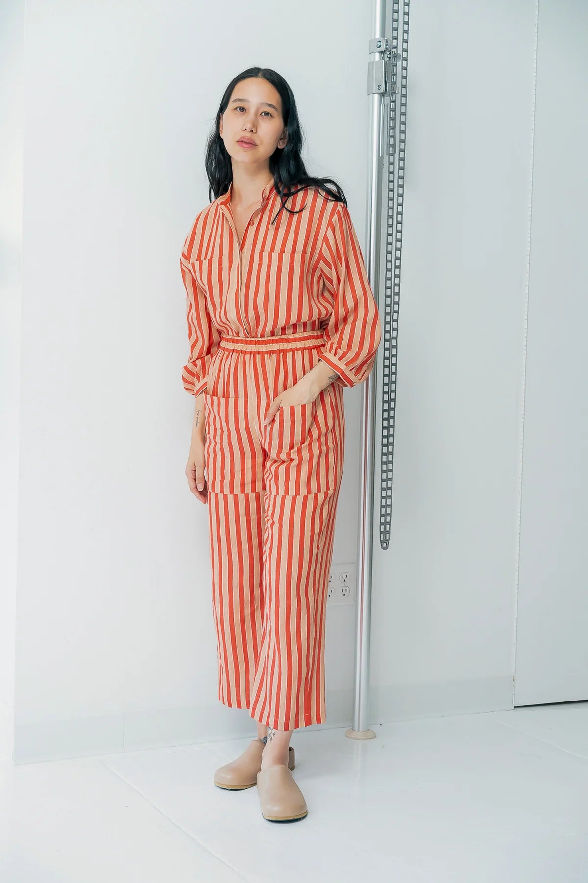 Phoebe Pant - Tangerine Stripe