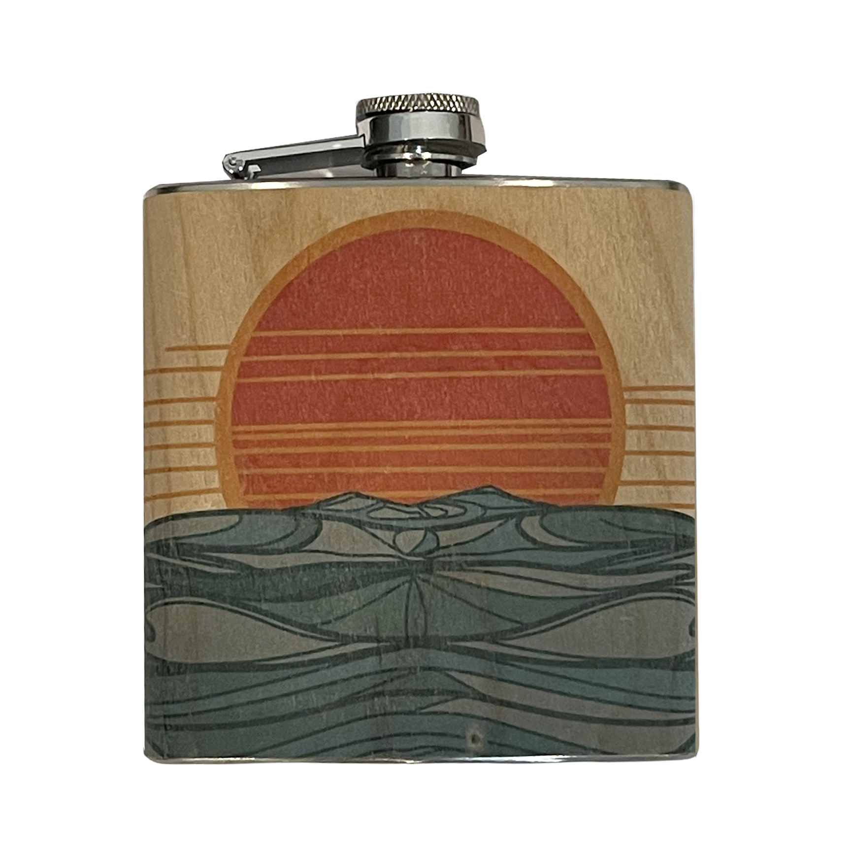 Wood Flask 6oz Sunset Dunes